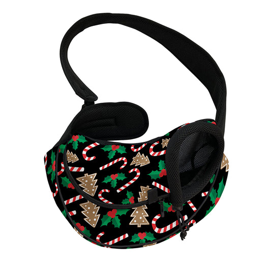 Christmas Cookie And Candy Pattern Print Pet Sling Carrier