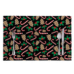Christmas Cookie And Candy Pattern Print Placemat