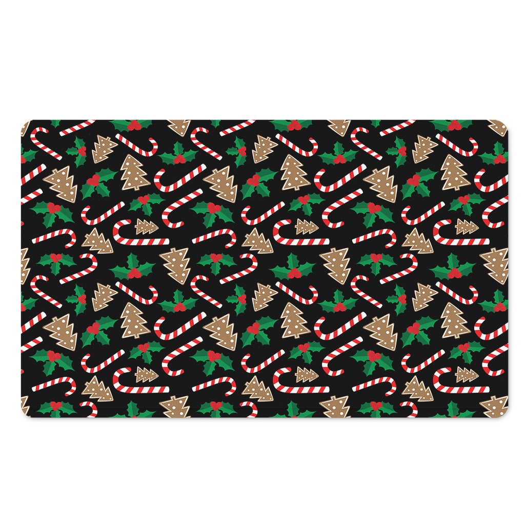 Christmas Cookie And Candy Pattern Print Polyester Doormat