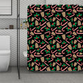 Christmas Cookie And Candy Pattern Print Polyester Shower Curtain