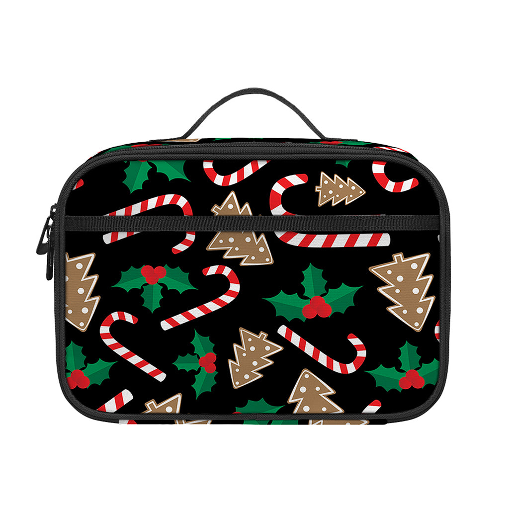 Christmas Cookie And Candy Pattern Print Portable Lunch Bag