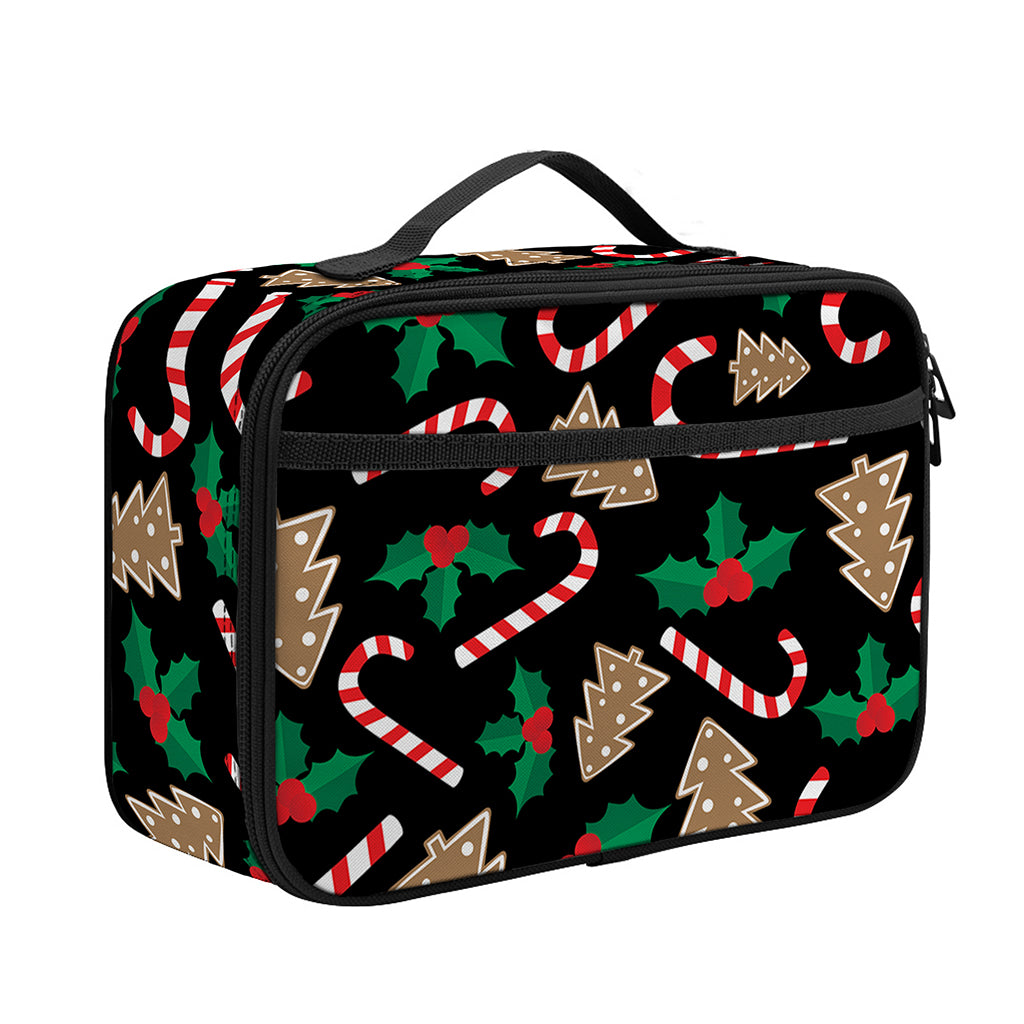 Christmas Cookie And Candy Pattern Print Portable Lunch Bag