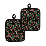 Christmas Cookie And Candy Pattern Print Pot Holders