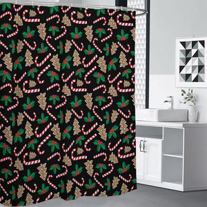 Christmas Cookie And Candy Pattern Print Premium Shower Curtain