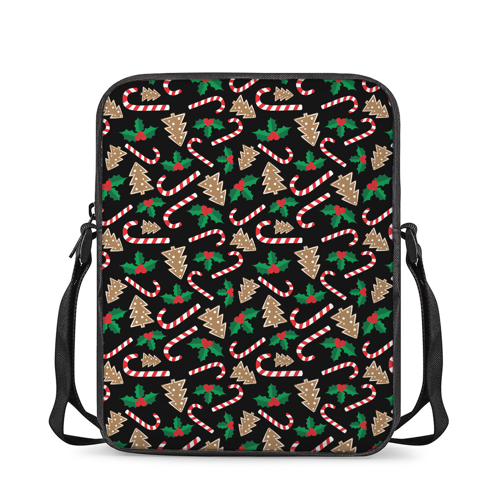 Christmas Cookie And Candy Pattern Print Rectangular Crossbody Bag
