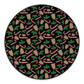 Christmas Cookie And Candy Pattern Print Round Floor Mat
