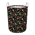 Christmas Cookie And Candy Pattern Print Round Laundry Basket