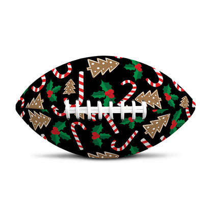 Christmas Cookie And Candy Pattern Print Rugby Ball