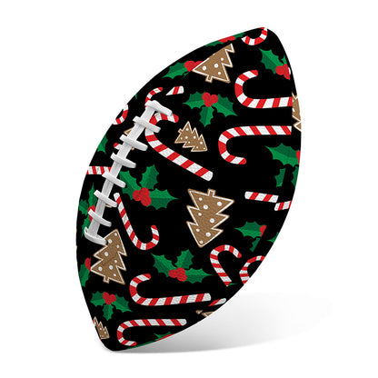 Christmas Cookie And Candy Pattern Print Rugby Ball