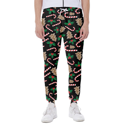 Christmas Cookie And Candy Pattern Print Scuba Joggers