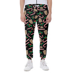 Christmas Cookie And Candy Pattern Print Scuba Joggers