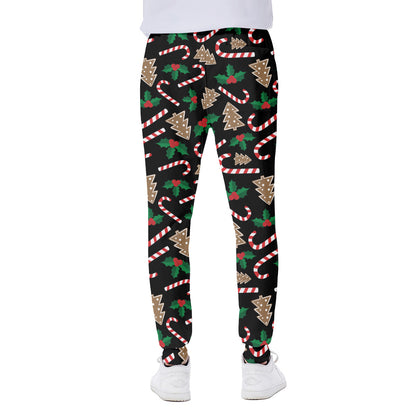 Christmas Cookie And Candy Pattern Print Scuba Joggers