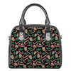 Christmas Cookie And Candy Pattern Print Shoulder Handbag