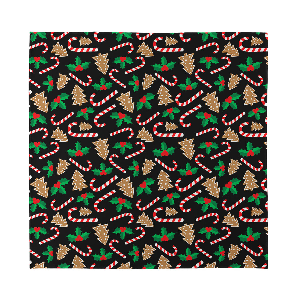 Christmas Cookie And Candy Pattern Print Silk Bandana