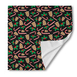 Christmas Cookie And Candy Pattern Print Silk Bandana