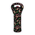 Christmas Cookie And Candy Pattern Print Single Neoprene Wine Tote