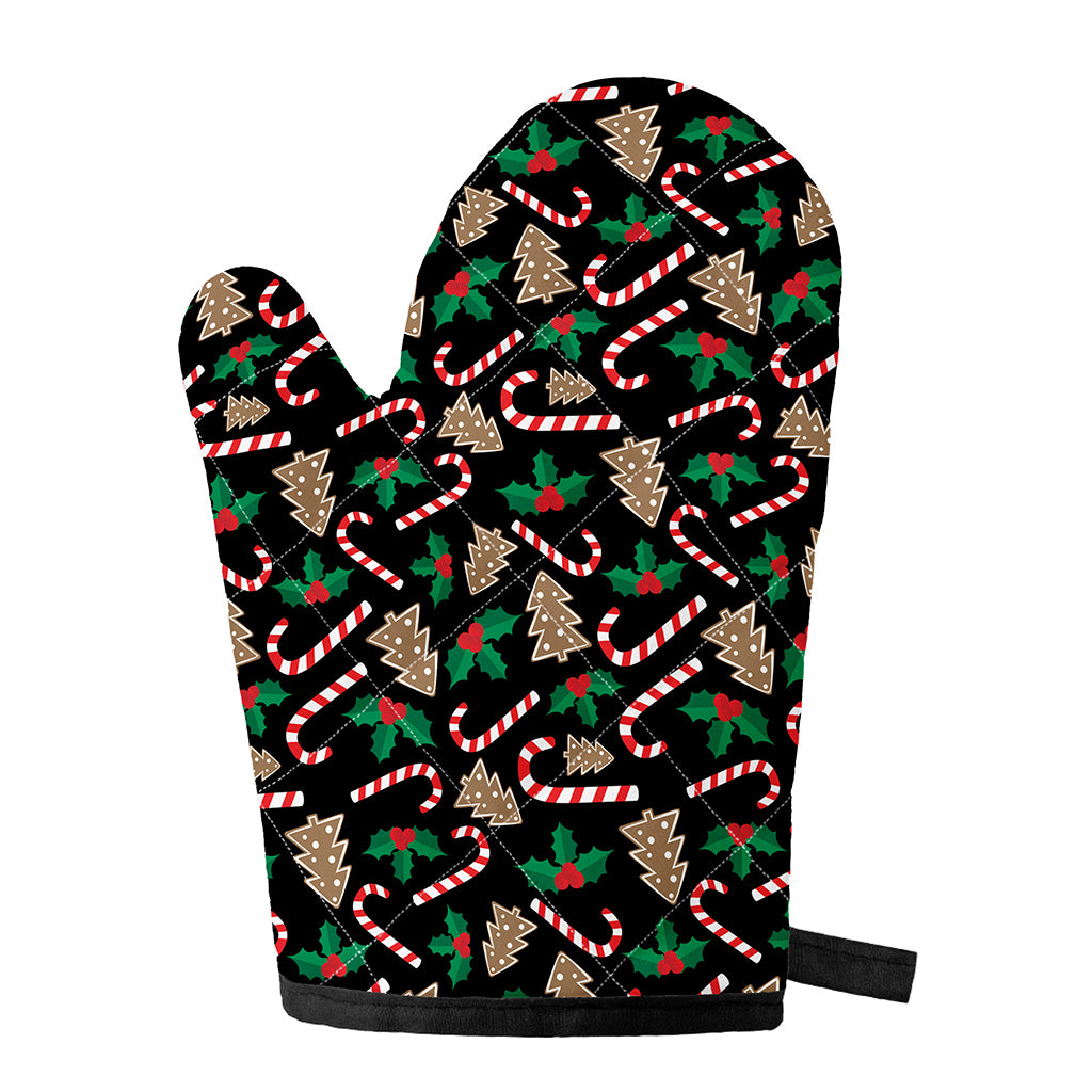 Christmas Cookie And Candy Pattern Print Single Oven Mitt