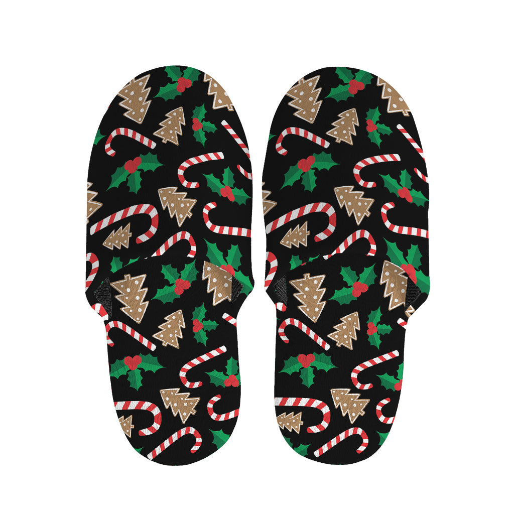 Christmas Cookie And Candy Pattern Print Slippers