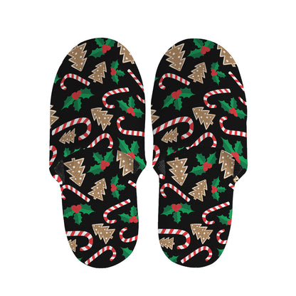 Christmas Cookie And Candy Pattern Print Slippers
