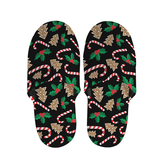 Christmas Cookie And Candy Pattern Print Slippers