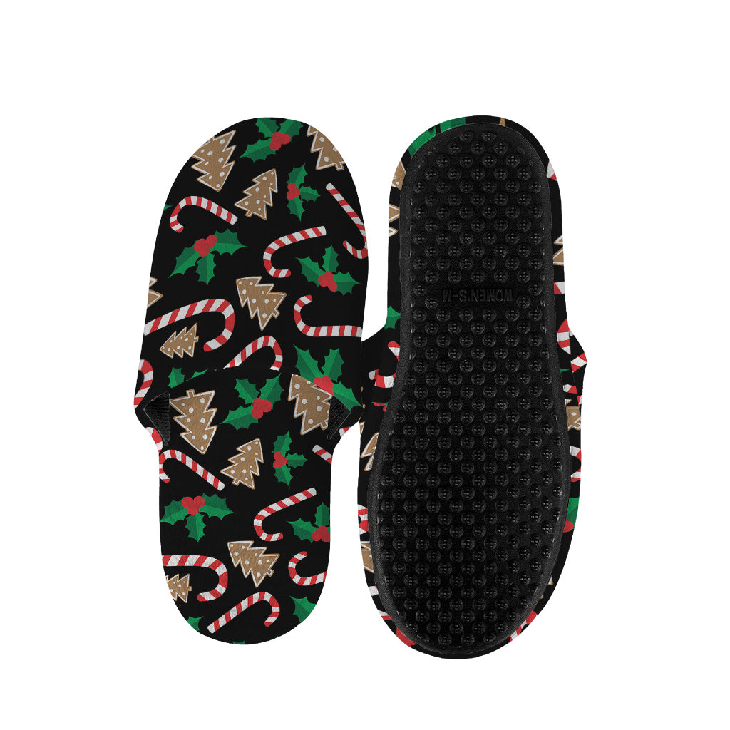 Christmas Cookie And Candy Pattern Print Slippers