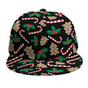 Christmas Cookie And Candy Pattern Print Snapback Cap