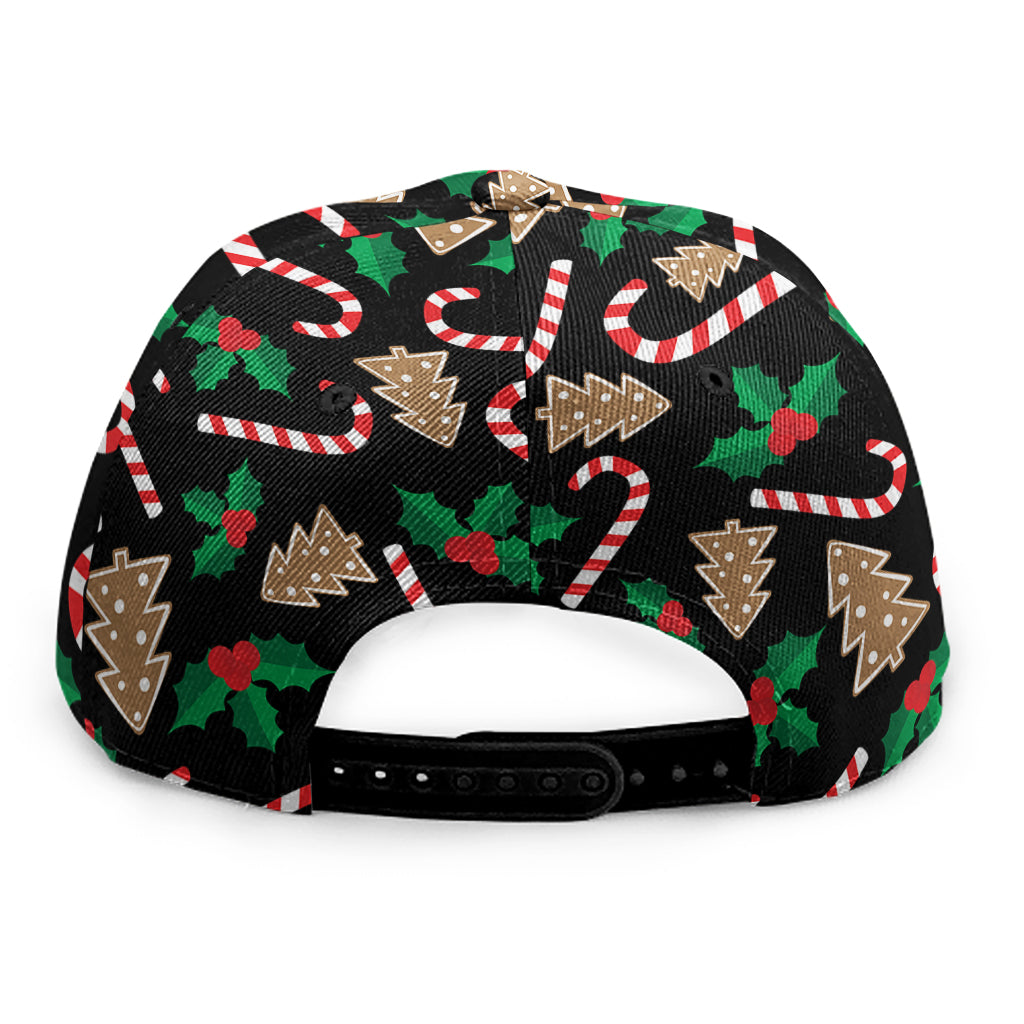 Christmas Cookie And Candy Pattern Print Snapback Cap