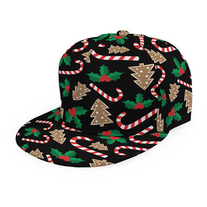 Christmas Cookie And Candy Pattern Print Snapback Cap