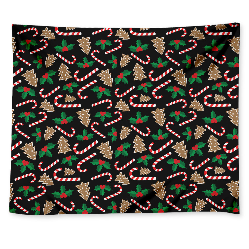Christmas Cookie And Candy Pattern Print Tapestry