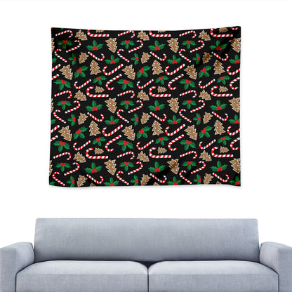 Christmas Cookie And Candy Pattern Print Tapestry