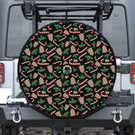 Christmas Cookie And Candy Pattern Print Tire Cover With Camera Hole