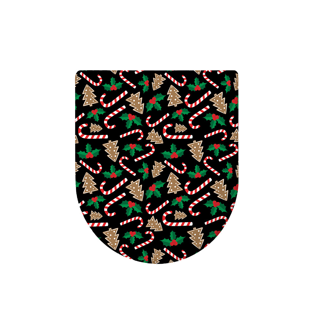 Christmas Cookie And Candy Pattern Print Toilet Lid Cover