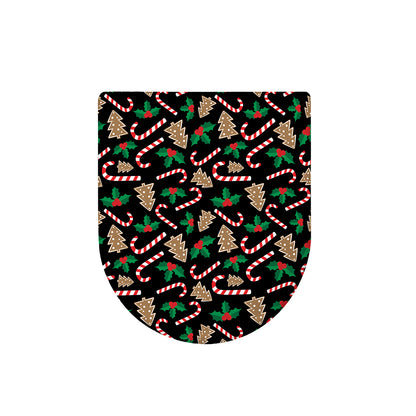 Christmas Cookie And Candy Pattern Print Toilet Lid Cover