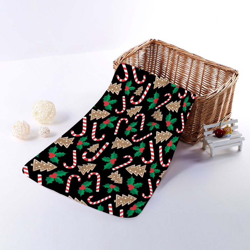 Christmas Cookie And Candy Pattern Print Towel