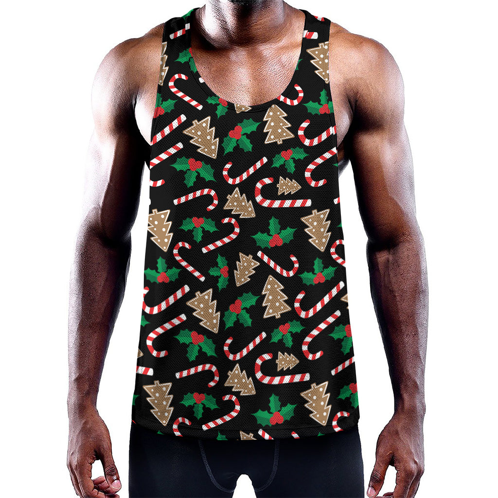 Christmas Cookie And Candy Pattern Print Training Tank Top