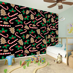 Christmas Cookie And Candy Pattern Print Wall Sticker