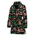 Christmas Cookie And Candy Pattern Print Women's Bathrobe