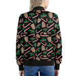 Christmas Cookie And Candy Pattern Print Women's Bomber Jacket