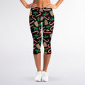Christmas Cookie And Candy Pattern Print Women's Capri Leggings
