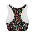 Christmas Cookie And Candy Pattern Print Women's Sports Bra