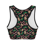 Christmas Cookie And Candy Pattern Print Women's Sports Bra