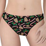 Christmas Cookie And Candy Pattern Print Women's Thong