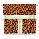 Christmas Cookies Pattern Print 3 Piece Kitchen Curtains