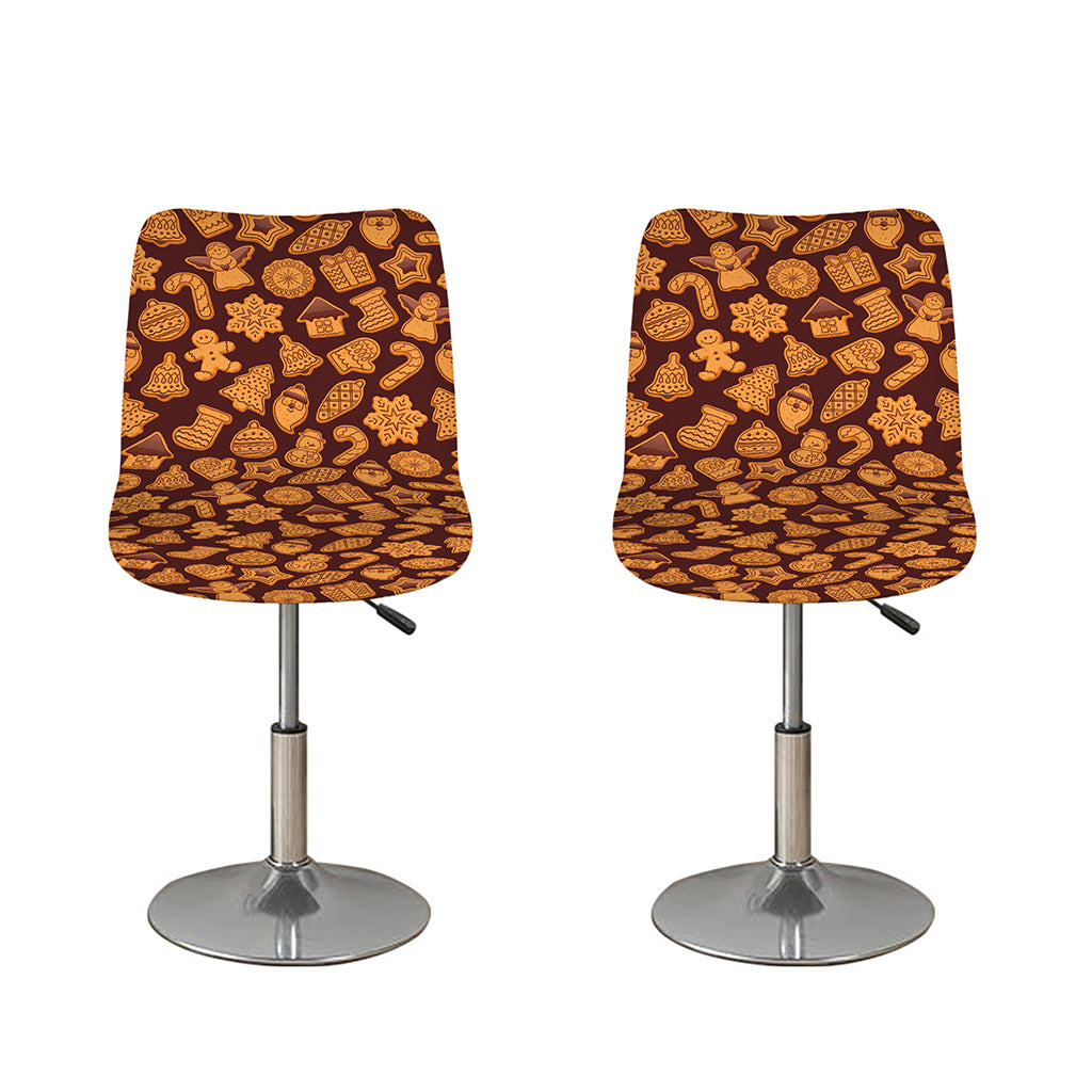 Christmas Cookies Pattern Print Bar Stool Covers