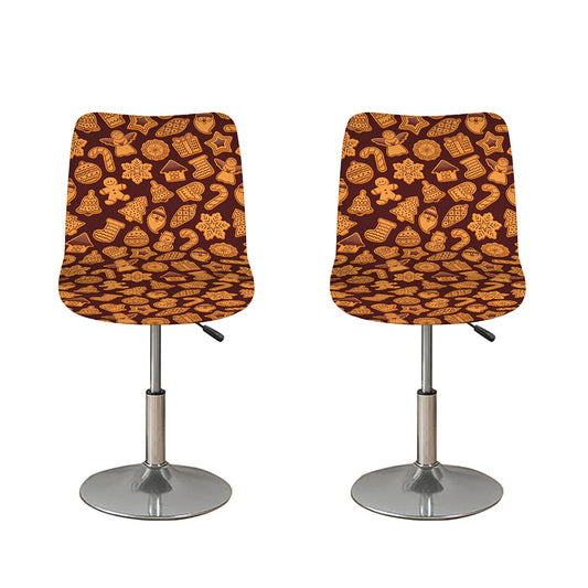 Christmas Cookies Pattern Print Bar Stool Covers