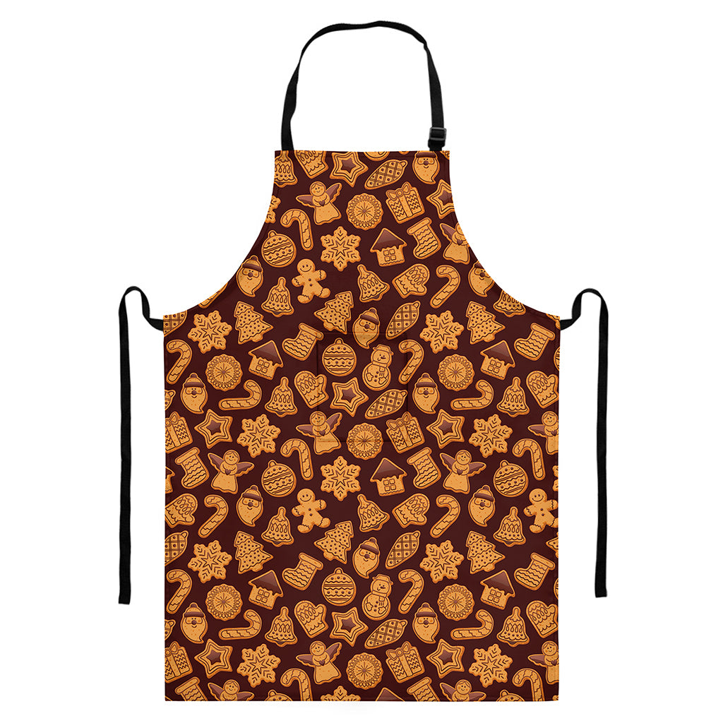 Christmas Cookies Pattern Print Bib Apron With Pocket