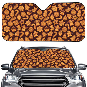 Christmas Cookies Pattern Print Car Windshield Sun Shade