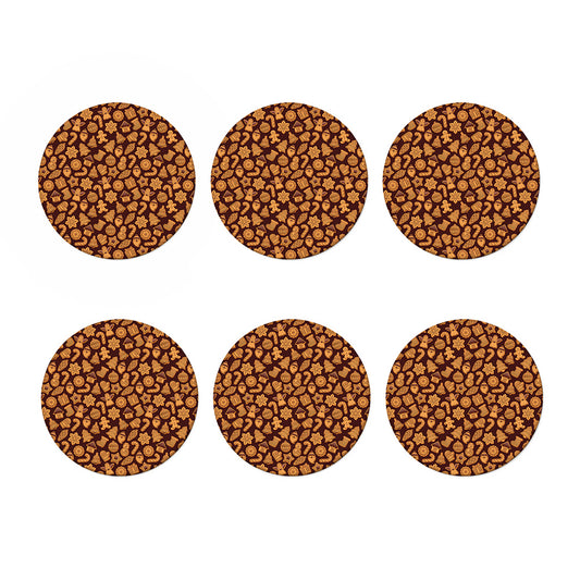 Christmas Cookies Pattern Print Coaster Set