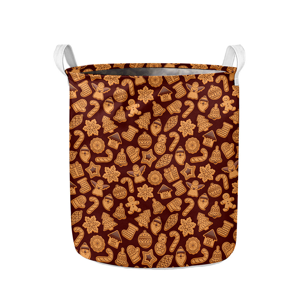 Christmas Cookies Pattern Print Collapsible Laundry Basket