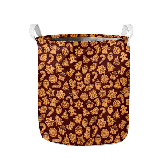 Christmas Cookies Pattern Print Collapsible Laundry Basket